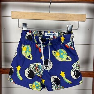Kids - Space Print Blue Swim Shorts